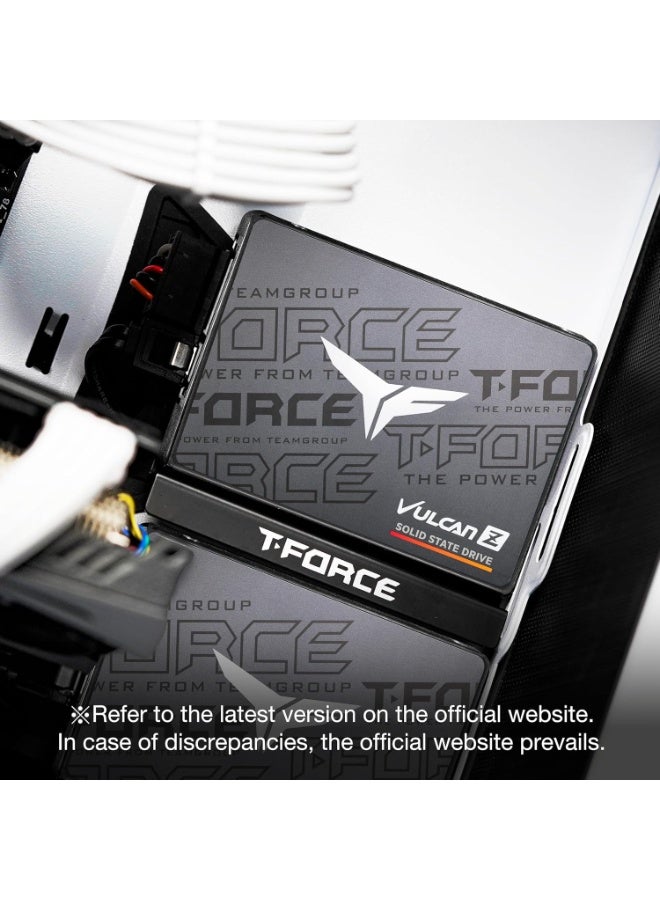 تيم جروب محرك أقراص الحالة الصلبة الداخلي TEAMGROUP T-Force Vulcan Z بسعة 512 جيجابايت، ذاكرة تخزين مؤقتة SLC، ذاكرة NAND ثلاثية الأبعاد TLC، مقاس 2.5 بوصة، واجهة SATA III (سرعة قراءة/كتابة تصل إلى 530/470 ميجابايت/ثانية) T253TZ512G0C101 - Image 5